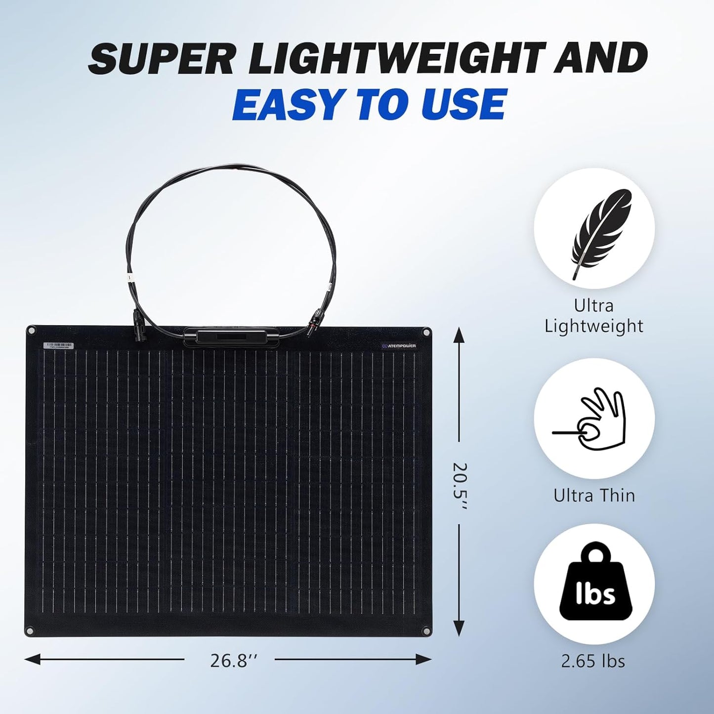 ATEM POWER Solar Panel 55W Portable Solar Panel 245° Bendable flexible solar panel kit 12 volt solar panels Monocrystalline with Uneven Surfaces Lightweight for RV Tent Roof Boat Cabin Marine Camping