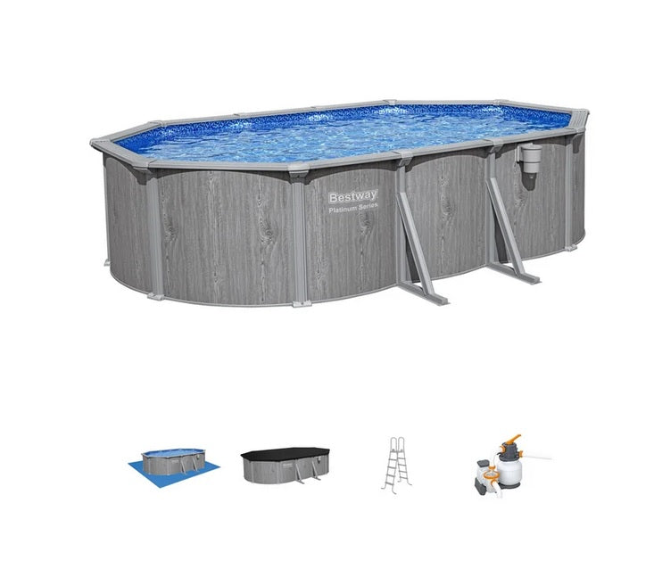 Bestway Power Steel Oval Above-ground Pool - 5.50 m (18 ft) - PuriLite