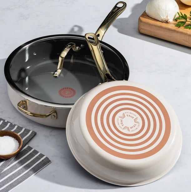 T-fal Preserve Ceramic Cookware Set 13-Piece – Nonstick Pots and Pans Set with Lids, Oven Safe, Eco-Friendly Aluminum Kitchen Cookware - PuriLite