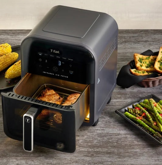 T-fal Infrared Air Fryer, 7-in-1, 5 L (5.3 qt.) Infra-Heat Technology, Black - PuriLite