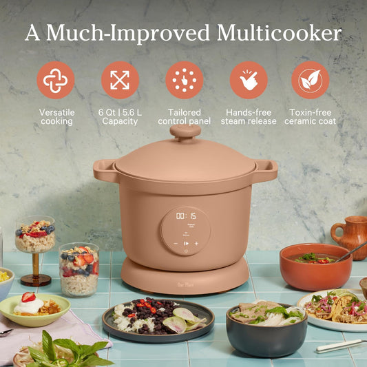 Our Place Dream Cooker | 5.6 L. Multicooker | 4 Versatile Modes | Pressure Cook, Slow Cook, Sear & Saute, Keep Warm | Hands-Free Steam Release | Tailored Control Panel | Spice - PuriLite