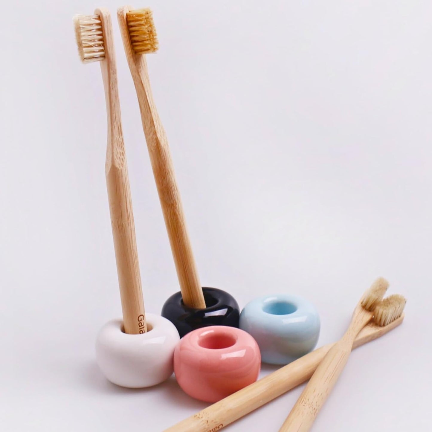 Natural Bristle Bamboo Toothbrush (NO Nylon - Boar Hair ONLY) - Totally Compostable & Biodegradable Boar Bristle and Bamboo Toothbrushes - Zero Waste
