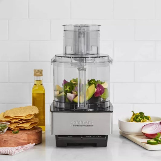 Cuisinart Custom 14-Cup Food Processor - Brushed Stainless Steel - DFP-14BCNY: Includes Slicing & Shredding Discs, 720W