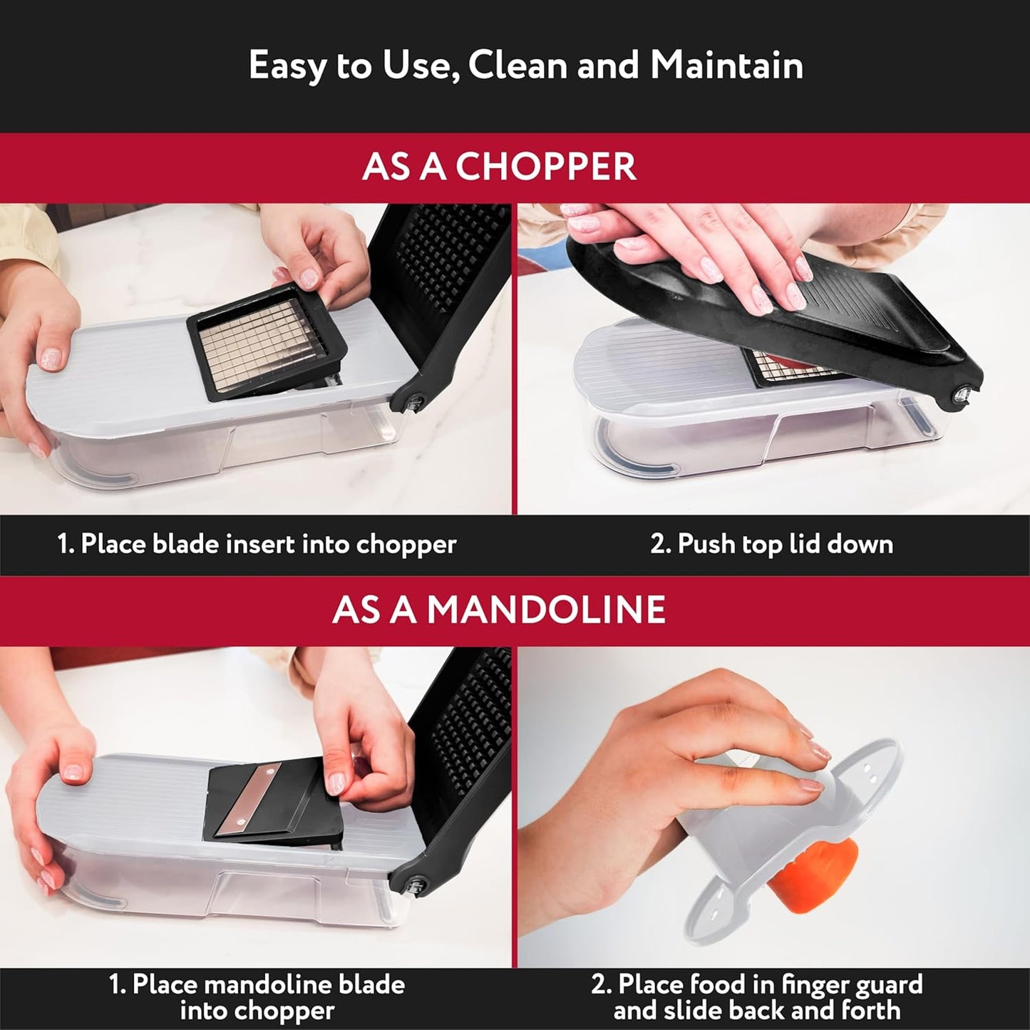 Vegetable Chopper Cutter Mandoline Slicer Cheese Grater - Food Onion Salad Veggie Chopper with Container - French Fry Potato Dicer Slicer Cutter - Kitchen Tools Gadgets (6-in-1 Compact White)