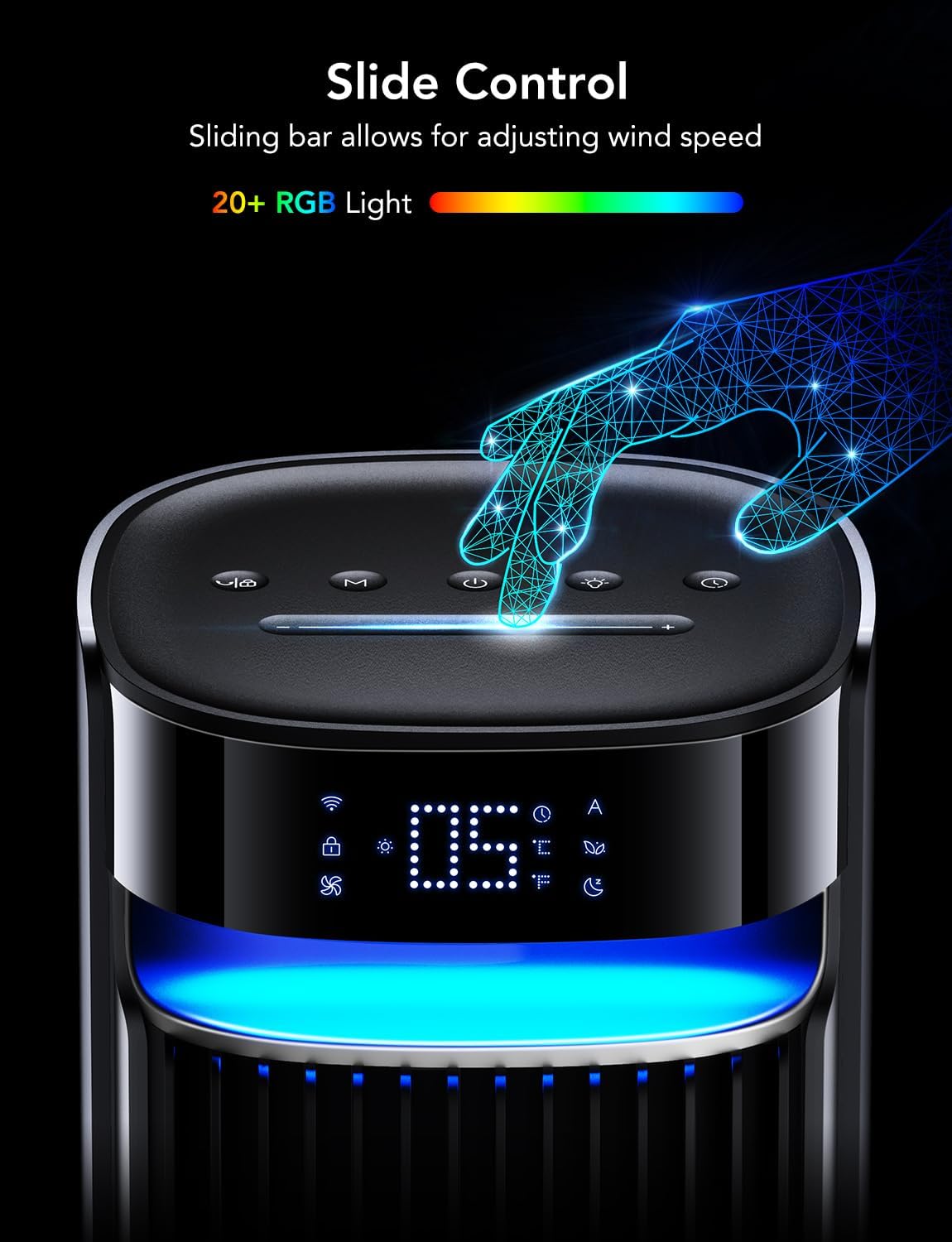 42'' Tower Fan for Bedroom, Smart Floor Fan with 150° Adjustable Oscillating, APP & Voice Control, 5 Modes 12 Speeds up to 26ft/s, 24H Timer, 27dB Quiet Fan for Cooling Home Office Black