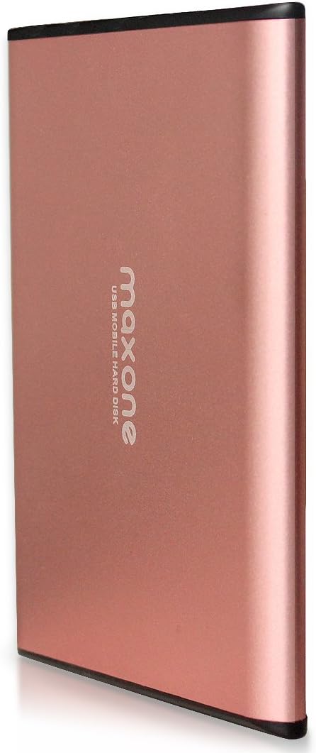 500GB External Hard Drive Portable - Maxone Ultra Slim 2.5'' External HDD USB 3.0 Compatible with PC, Laptop, Rose Pink