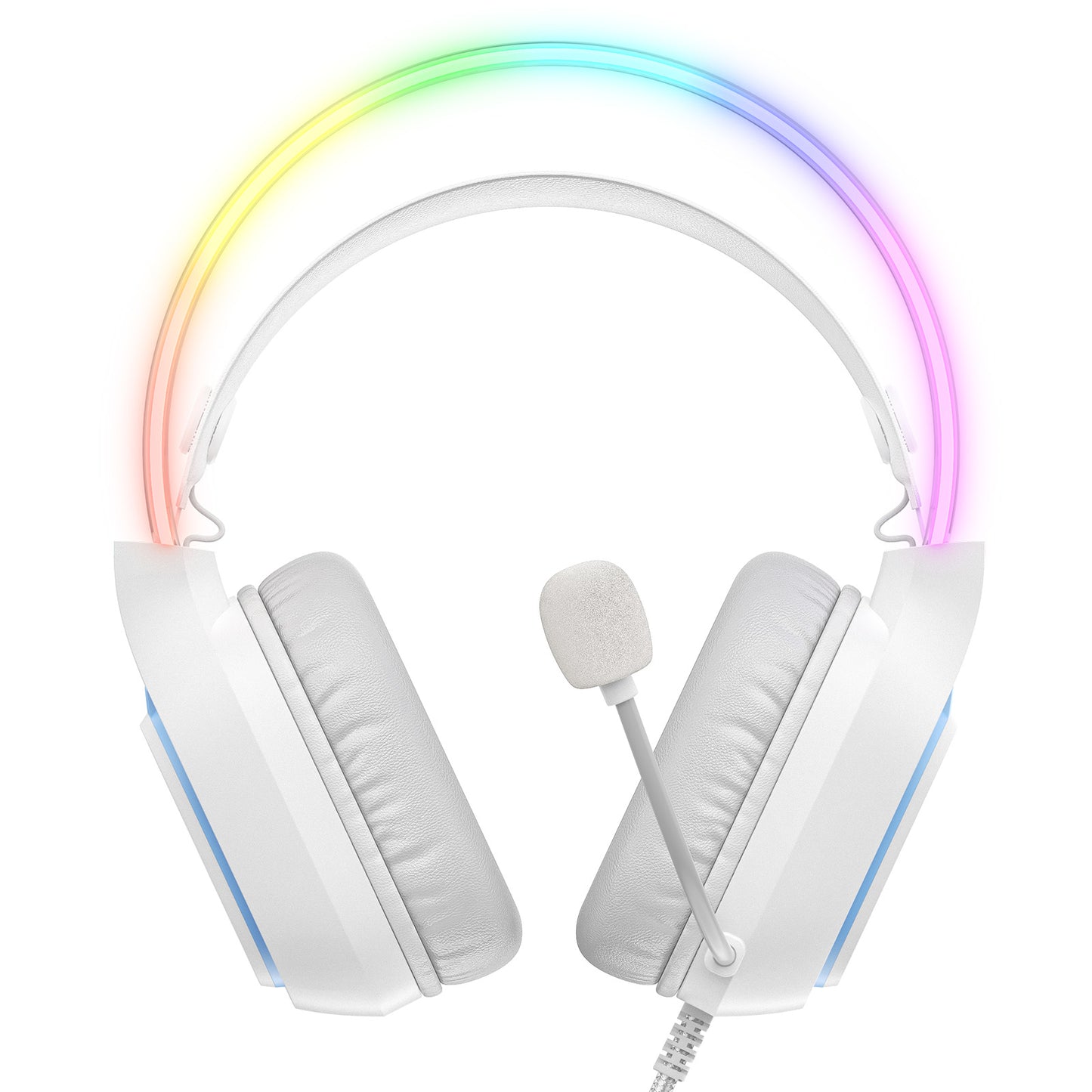 Onikuma X22-WH - RGB Gaming Headset with Microphone, 3.5mm/USB for PC/PS4/Xbox