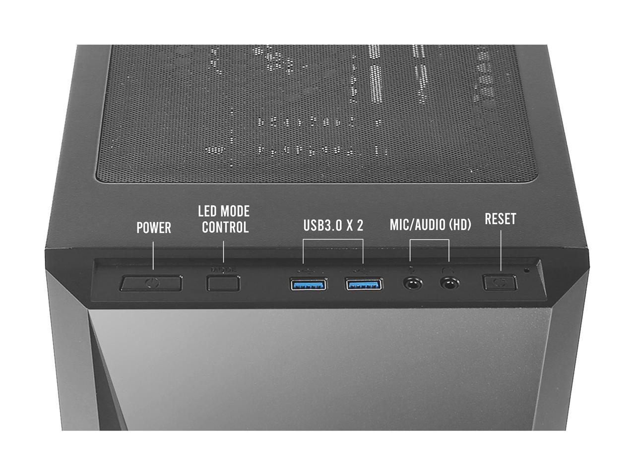 Antec Dapper Dark Phantom DP301M Black Steel / ARGB Lighting / Tempered Glass Side Panel Compact Micro-ATX Gaming Case