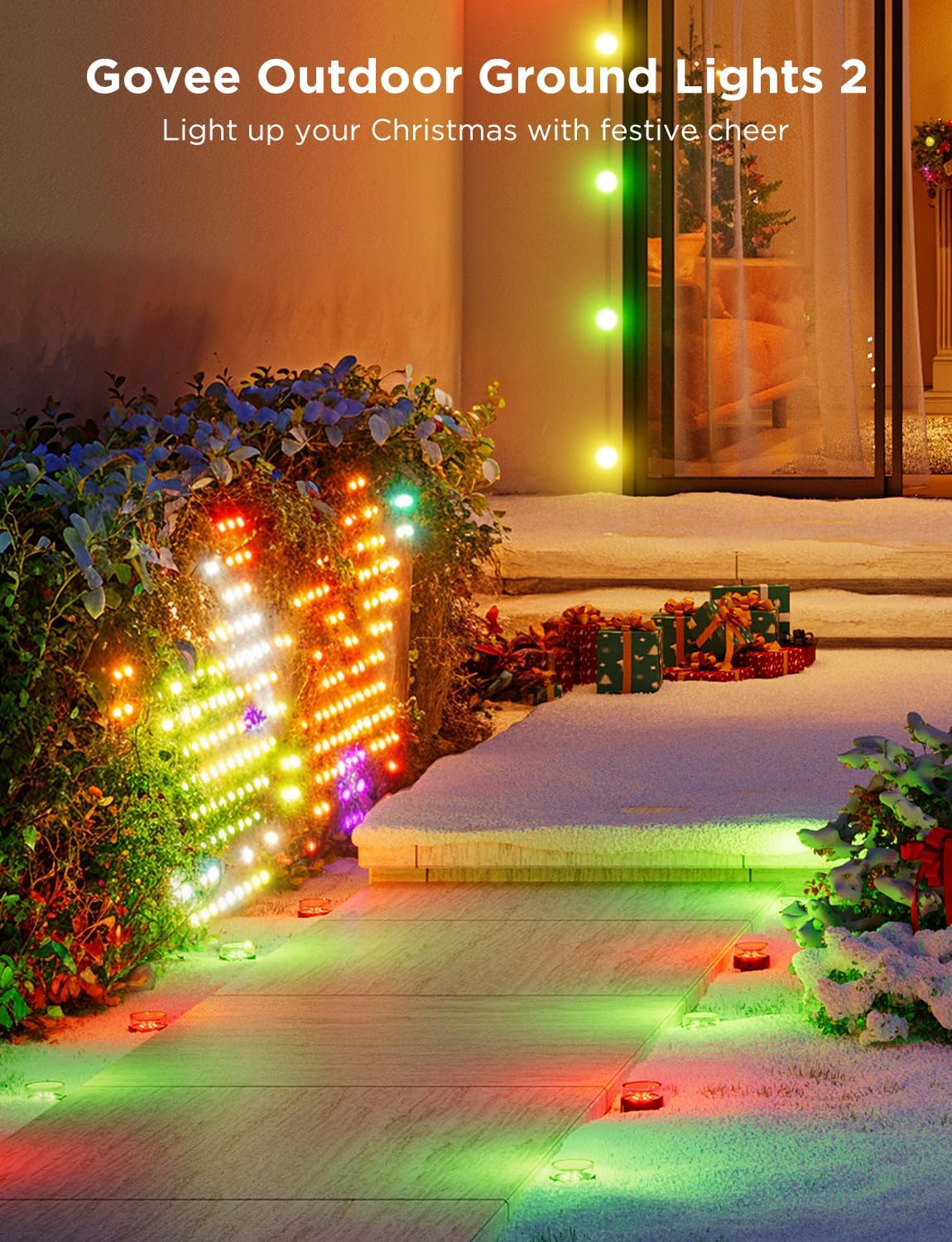Govee Outdoor Ground Lights 2, 100ft Outdoor Lights for Patio, 30 Pack RGBIC Pathway Lights with 100LM Warm White, IP67 Waterproof for Garden, Splitter Connector, Works with Alexa, Google Assistant