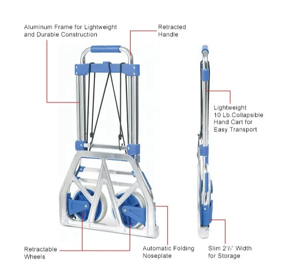 Global Industrial™ Folding Hand Cart 275 Lb. Capacity