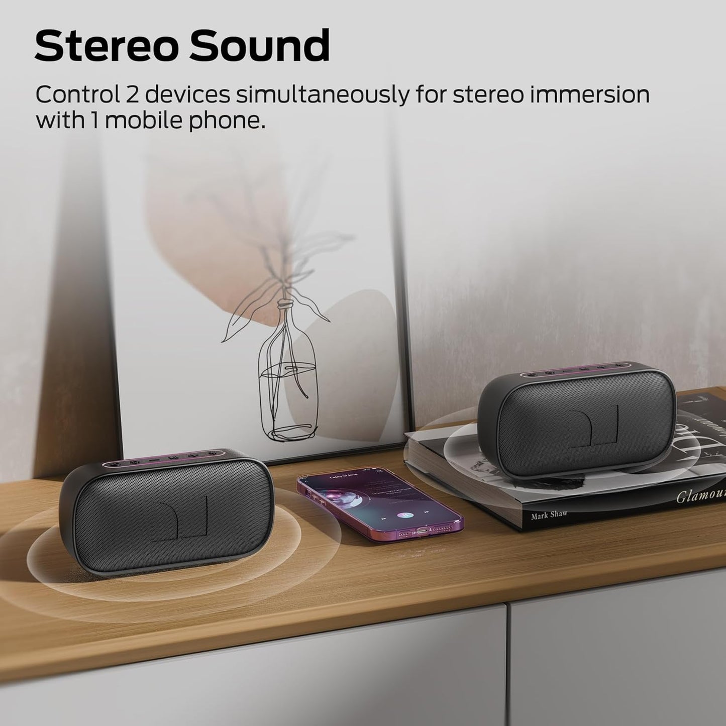 Monster S150 - Bluetooth 5.4 Speaker with IPX7 Waterproof, 20W Stereo Sound, 20H Playtime, Multi-Channel Connection - PuriLite