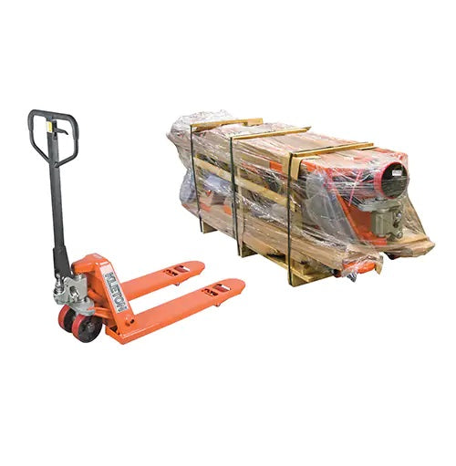 Heavy Duty Knocked Down Hydraulic Pallet Trucks, Steel, 48" L x 20.5" W, 5500 lbs. Capacity - PuriLite