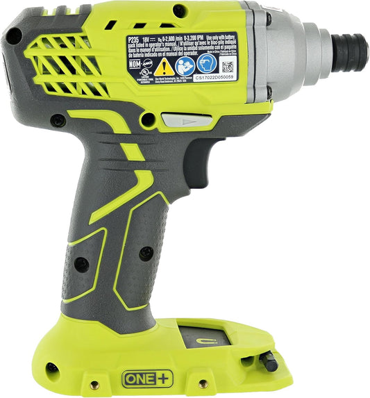 Ryobi P235 1/4 Inch One+ 18 Volt Lithium Ion Impact Driver with 1,600 Pounds of Torque (Battery Not Included, Power Tool Only)