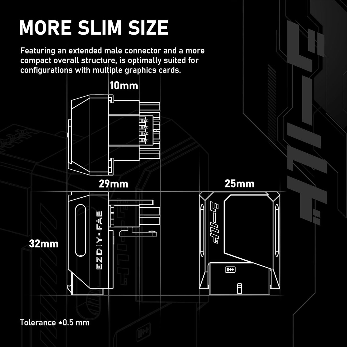 EZDIY-FAB PCIe 5.1 Adapter - 600W 12+4pin,16pin 12VHPWR GPU Power Connector,12V-2x6 GPU Adapter,90 Degree Right Angle - Compatible with RTX 3090Ti, 4070Ti, 4080, 4090 GPU - RVS Type, White, 1 Pack