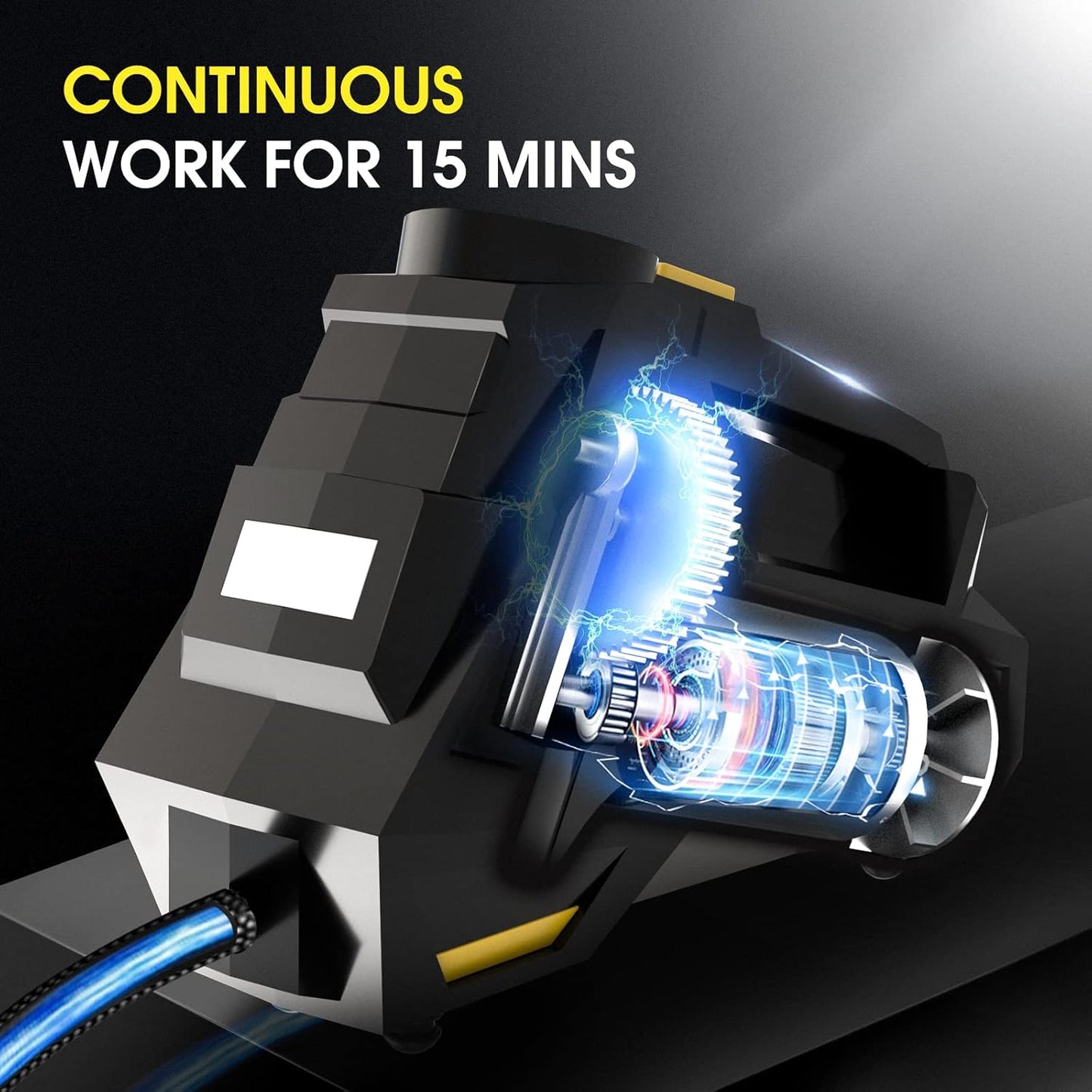 Portable Tire Inflator Air Compressor, Auto Pump 150PSI 12V DC with LED Digital Pressure Indicator and Emergency Light for Car Tires Motorcycles Bicycles