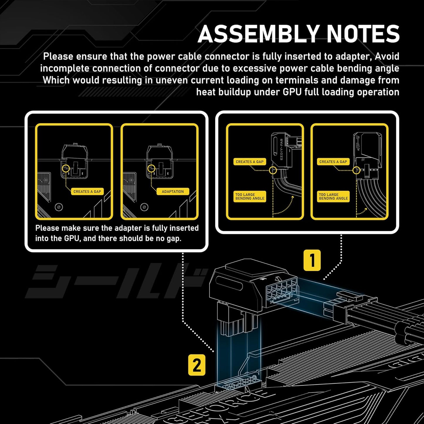 EZDIY-FAB PCIe 5.1 Adapter - 600W 12+4pin,16pin 12VHPWR GPU Power Connector,12V-2x6 GPU Adapter,90 Degree Right Angle - Compatible with RTX 3090Ti, 4070Ti, 4080, 4090 GPU - RVS Type, White, 1 Pack