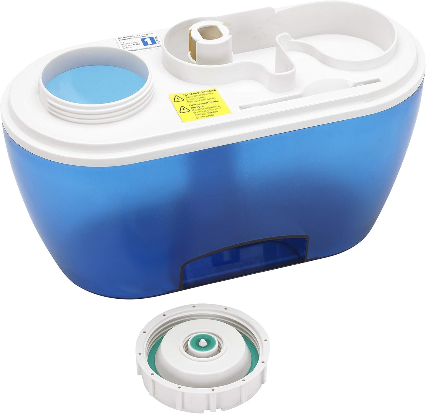 PureGuardian H1510 Ultrasonic Warm and Cool Mist Humidifier for Bedrooms, Quiet, Filter-Free, 11L Output Up to 100 Hour Run Time, 1.5 Gallon Treated Tank Reduces Mold, Pure Guardian Room Humidifier, White and Blue, 1 pack