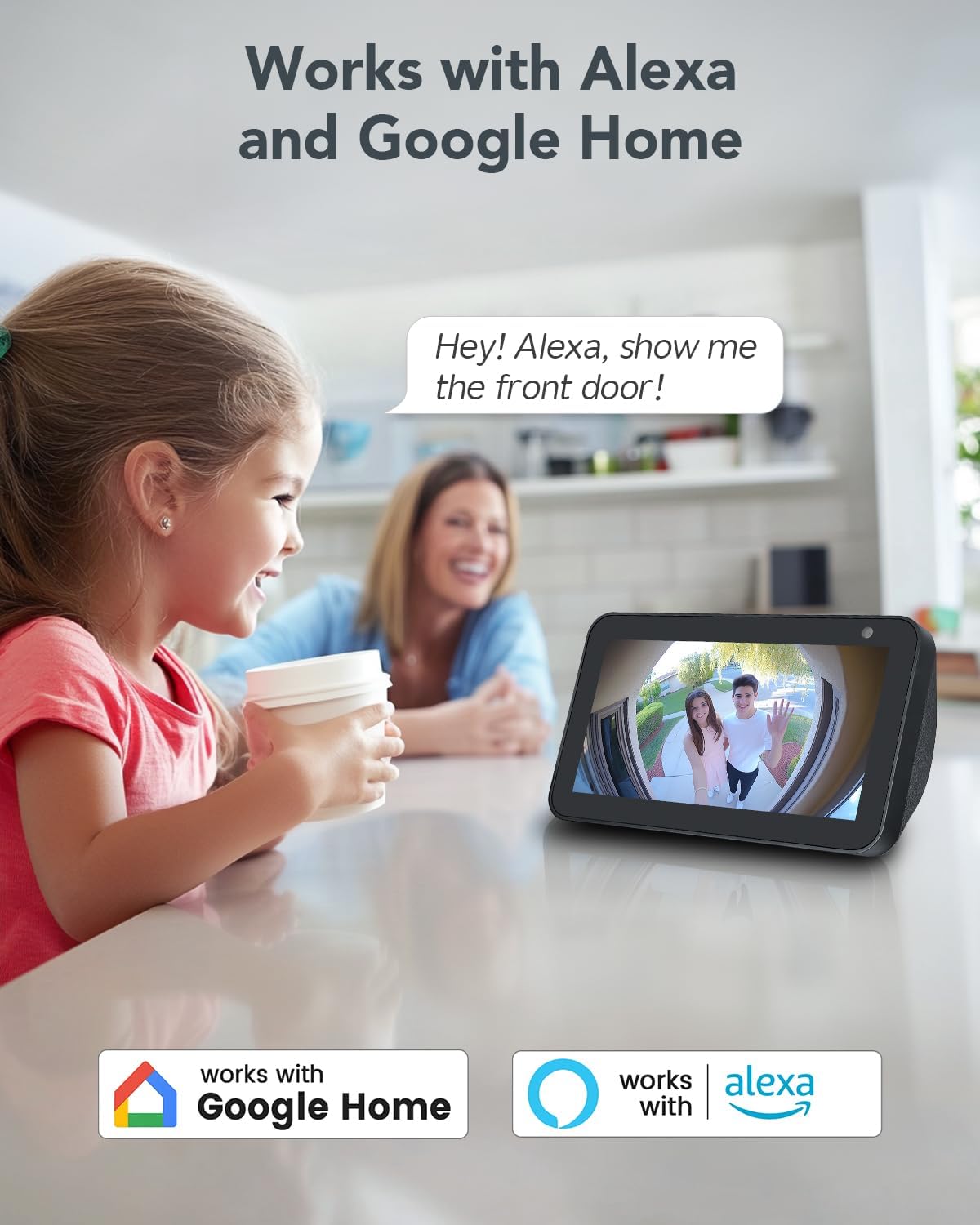 XTU Doorbell Camera Wireless Outdoor with Chime, 180° Head-to-Toe Pano View, 2K 3MP Video Doorbell No Subscription, 2.4GHz WiFi, Cloud/SD Storage, Work with Alexa & Google Assistant
