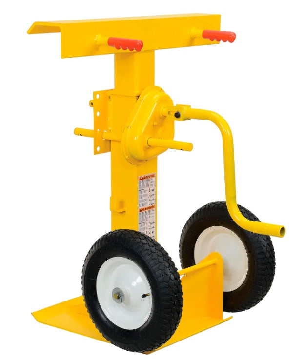 Global Industrial™ Hand Crank Trailer Jack Stand 100,000 Lb. Static Cap. Pneumatic Wheels