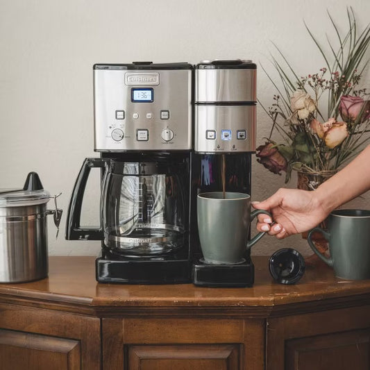 Cuisinart Coffee Center 12 Cup Coffeemaker and Single-Serve Brewer - SS-15P1: Best Combo Coffee Maker, 1200W, LCD Display - PuriLite