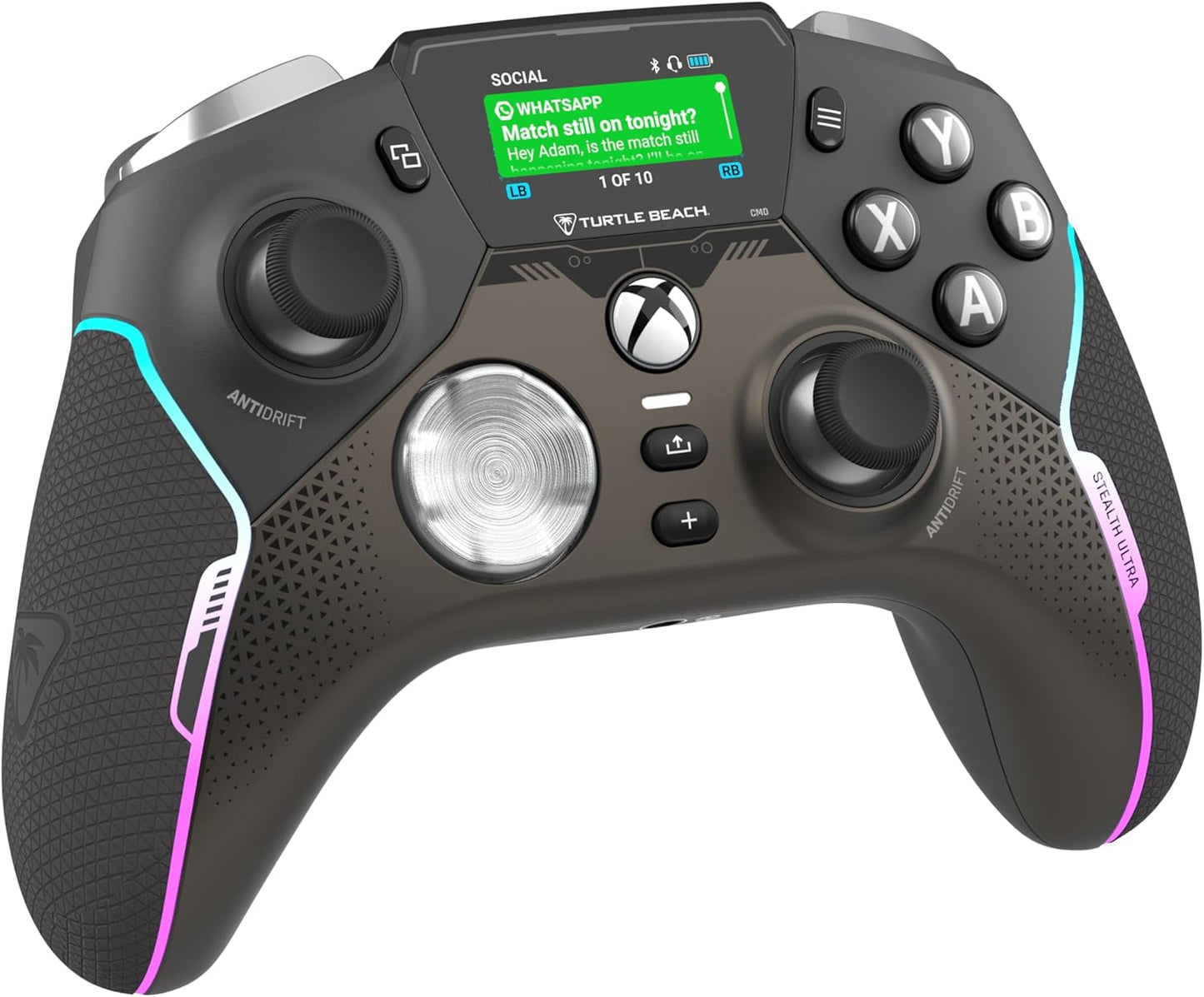 Turtle Beach Stealth Ultra High-Performance Wireless Gaming Controller Licensed for Xbox Series X|S, Xbox One, Windows PC & Android – LED Dashboard, Charge Dock, RGB Lighting, 30-Hr Battery, Bluetooth