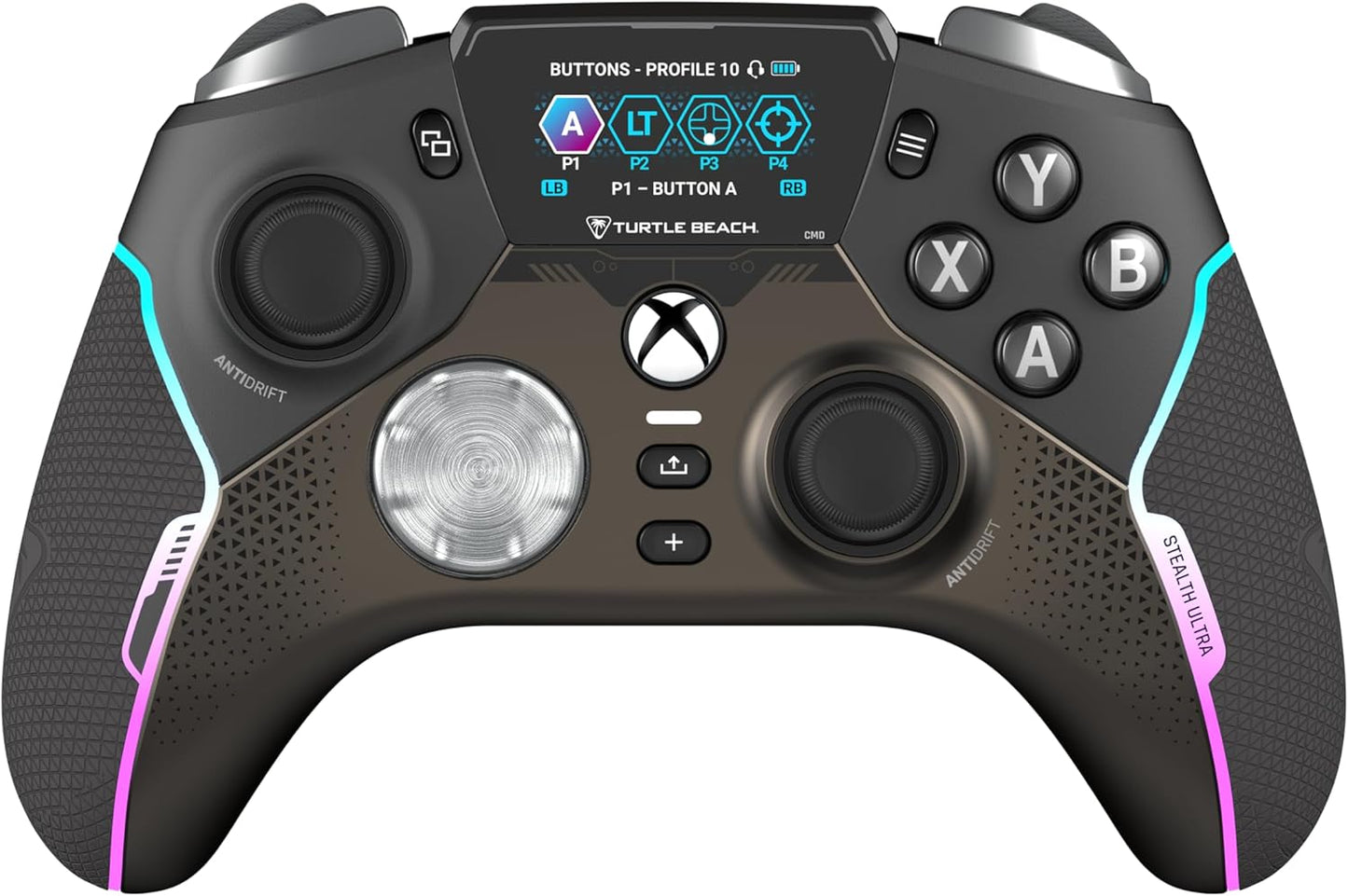 Turtle Beach Stealth Ultra High-Performance Wireless Gaming Controller Licensed for Xbox Series X|S, Xbox One, Windows PC & Android – LED Dashboard, Charge Dock, RGB Lighting, 30-Hr Battery, Bluetooth
