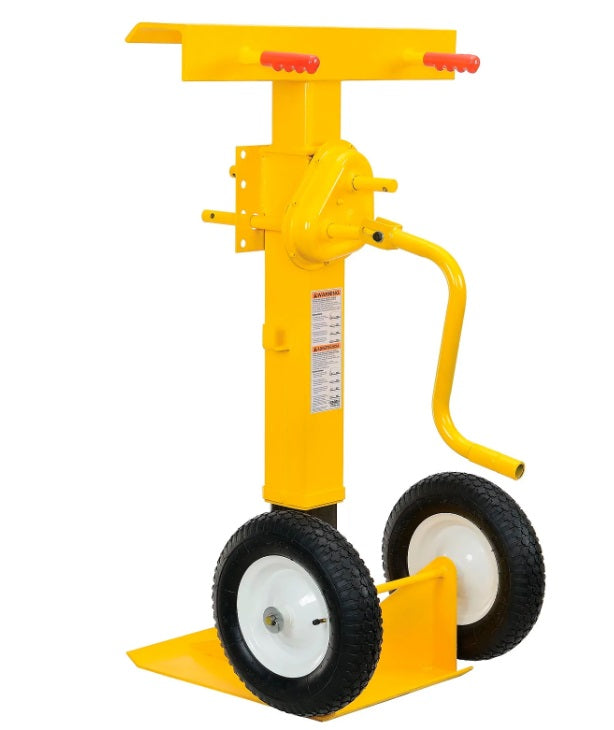Global Industrial™ Hand Crank Trailer Jack Stand 100,000 Lb. Static Cap. Pneumatic Wheels