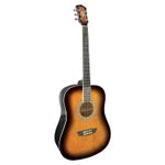Washburn Premium Acoustic Guitar Pack Quilted Maple Top Vintage Tobacco Burst - PuriLite