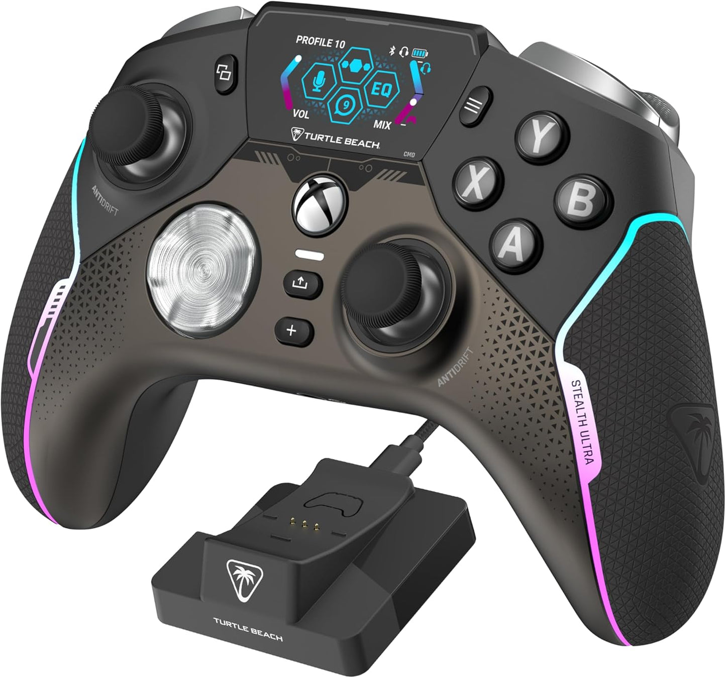 Turtle Beach Stealth Ultra High-Performance Wireless Gaming Controller Licensed for Xbox Series X|S, Xbox One, Windows PC & Android – LED Dashboard, Charge Dock, RGB Lighting, 30-Hr Battery, Bluetooth