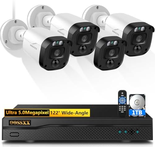 (Full HD 5MP Definition) Outdoor Wired Security Camera System Surveillance Cameras CCTV Camera for Home Security System DVR Systems