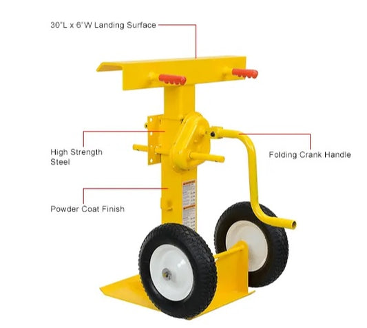 Global Industrial™ Hand Crank Trailer Stand, Semi-Pneumatic Wheels, 100,000 Lb. Static Cap.
