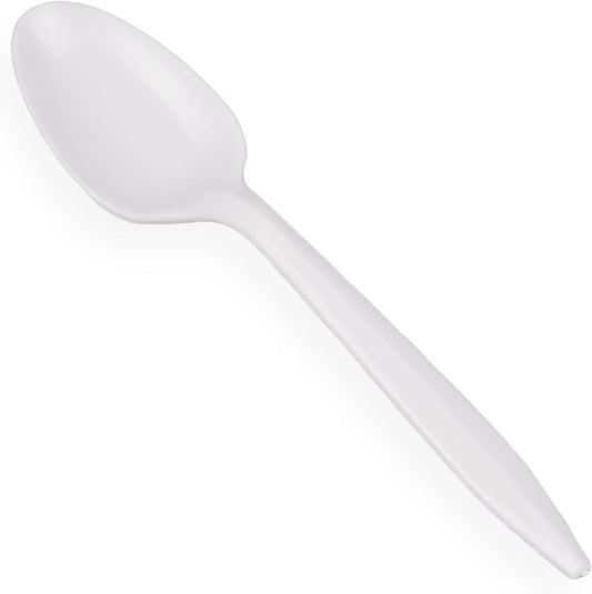400 Light-Weight White Disposable Plastic Teaspoons - PuriLite