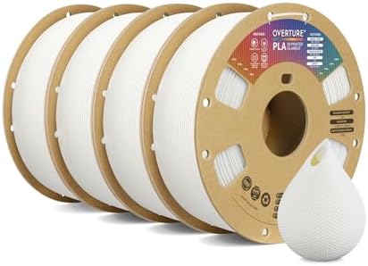 OVERTURE PLA Filament 1.75mm PLA 3D Printer Filament, 1kg Cardboard Spool (2.2lbs), Dimensional Accuracy +/- 0.02mm, Fit Most FDM Printer (Black 1-Pack)