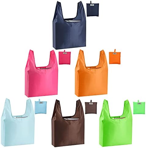Purilite Select™ Reusable Grocery Bags – Heavy-Duty, Foldable, and Machine Washable (6-Pack