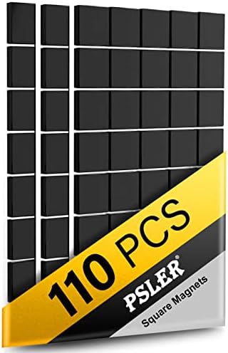 110Pcs Square Magnets Magnetic Tape Strip - Magnet Sheets Magnets with Adhesive Backing Magnet on One Side Self Adhesive on The Other Side for Fridge Organisation,Art Project,Classroom