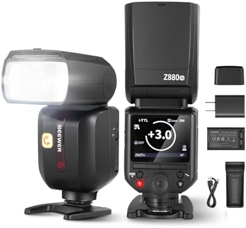 NEEWER Z880-C 2.4G 76Ws TTL Camera Flash Speedlite Compatible with Canon, Upgraded UI, Adjustable Modeling Lamp, TTL/M Quick Switch TCM Key, 1/8000s HSS 7.4V/2600mAh Battery 480 Full Power Flash