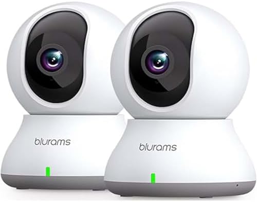 blurams Security Camera, 2K Indoor Camera 360-degree Pet Camera for Home Security w/ Motion Tracking, Phone App, 2-Way Audio, IR Night Vision, Siren, Works with Alexa & Google Assistant,White