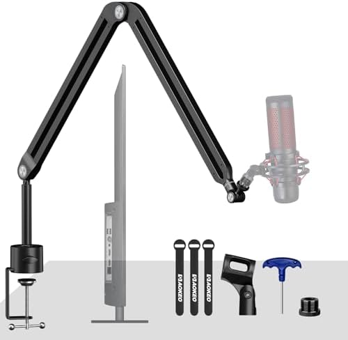 Microphone Arm,Aokeo AK-35 Microphone Desk Stand-Microphone Suspension Boom Scissor Arm Stand For Blue Yeti,Blue Snowball iCE,QuadCast,Elgato