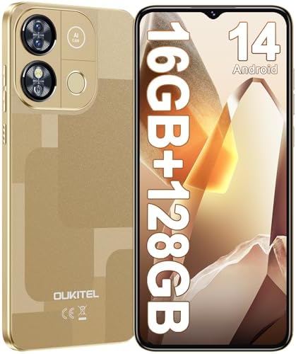 OUKITEL C57 PRO Unlocked Cell Phone Android 14 Phone Unlocked 16GB+128GB/TF 1TB Expandable 4G Dual Sim Smartphone 6.52'' HD+ Large Screen 4300mAh Face Unlock Telephone