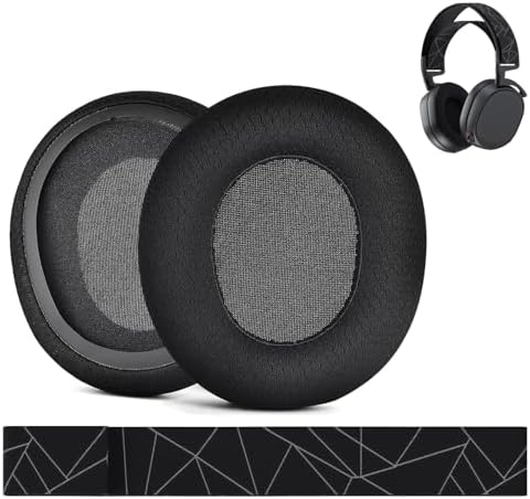 Ear Pads & Headband Replacement for SteelSeries Arctis 7/9 / Pro & Prime Wireless Gaming Headset etc. by MMOBIEL - Cooling Gel Ear Pad Cushions & Elastic Fabric Headband Top Pad Cushion