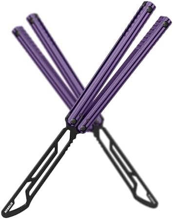 Nabalis Impulse Butterfly Knife Balisong Trainer for Practicing Flipping, Blunt Practice, No Edge Tool,Lightweight,Blue