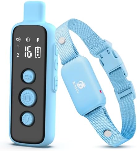 Bousnic Shock Collar for Dogs - Waterproof Rechargeable Dog Electric Training Collar with Remote for Small Medium Large Dogs with Beep, Vibration, Safe Shock Modes (8-120 Lbs) (Green)