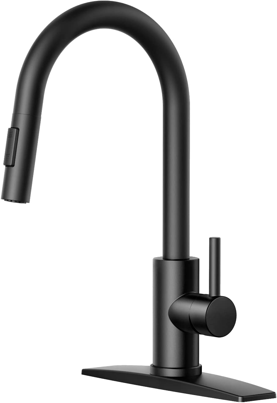 FORIOUS Kitchen Faucet with Pull Down Sprayer, Stainless Steel Single Handle Classic Sink Faucet 1 Or 3 Hole, Dual Function Faucet for Farmhouse, Camper, Laundry, Rv, Bar, Mattle Black
