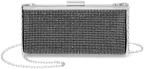 DTGN Evening Bags Clutch Purses for Women Formal, Rhinestone Purse Handbag Crossbody Bag Shoulder Bag for Wedding Guest Party
