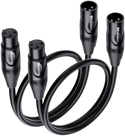 Cable Matters 2-Pack Premium XLR to XLR Cables - 6ft, Male to Female Microphone Cable, Oxygen-Free Copper (OFC) Mic Cord, Black
