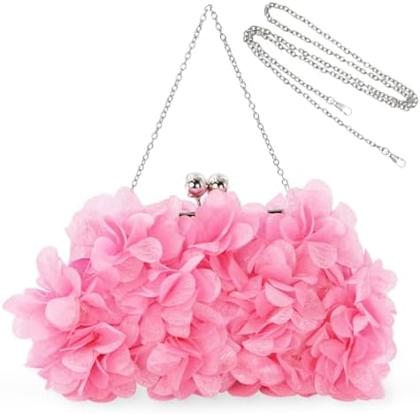 JAMBHALA Clutch Evening Handbags Floral Appliques Small Clutch Purses for Women