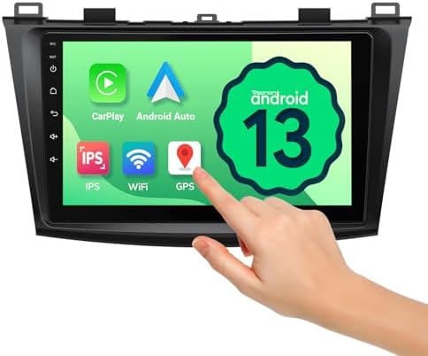 Eonon Android 13 Radio Compatible with Mazda 3 2010 2011 2013 2013 CarPlay & Android Auto, 2GB+32GB, Car Stereo for 2010-2013 Mazda 3 Headunit, 9'' IPS Screen, Bluetooth 5.4, Backup Camera-M3BLA13