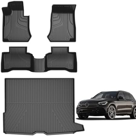 AOMSAZTO Floor Mats & Trunk Mat for 2024 2025 Chevy Equinox EV (Non Fuel),TPE All Weather Protection 2 Rows Car Floor Liners with Cargo Liner for Chevrolet Equinox EV (Non Fuel)