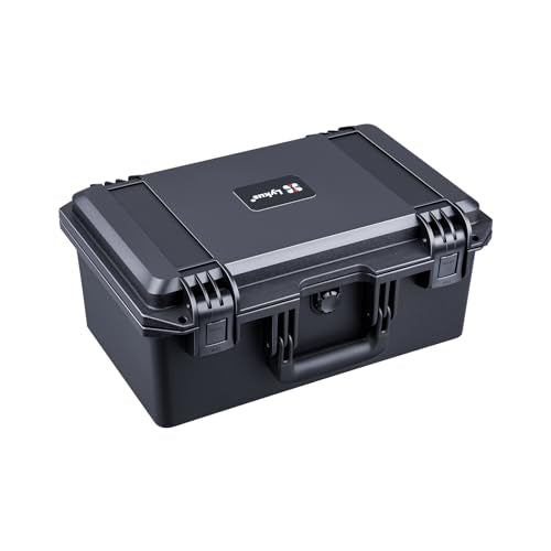 Lykus HC-3810 Waterproof Hard Case with Customizable Foam Insert, Interior Size 38x28x13.5cm, Suitable for Camera, Lens, Drone, mic, Flashlight, Telescope, Action cam, Electronics, Tools, and More