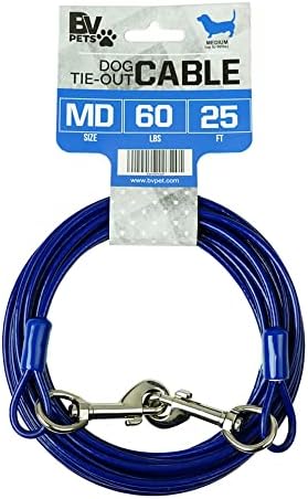 BV Pet Medium Tie Out Cable for Dog up to 60 Pound, 25-Feet